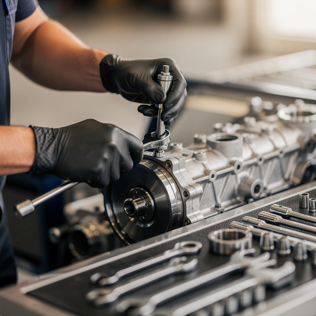 Corey's German Auto Repair expert technician performing a precision repair on a German luxury vehicle in San Diego