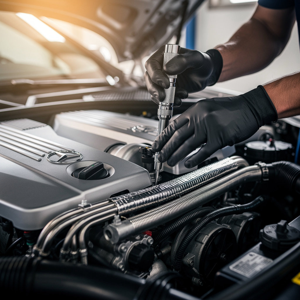 Corey's German Auto Repair expert technician performing precision diagnostics on a luxury German vehicle